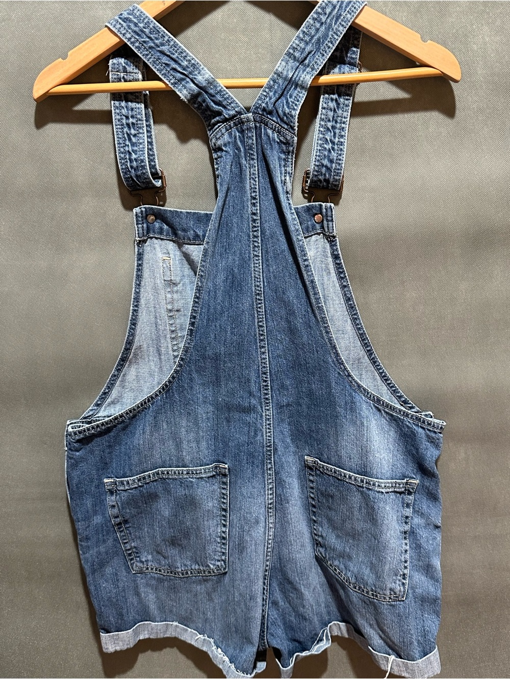GAP 100% Cotton Denim Shortalls Medium Indigo Wash Size L - Picture 8 of 8
